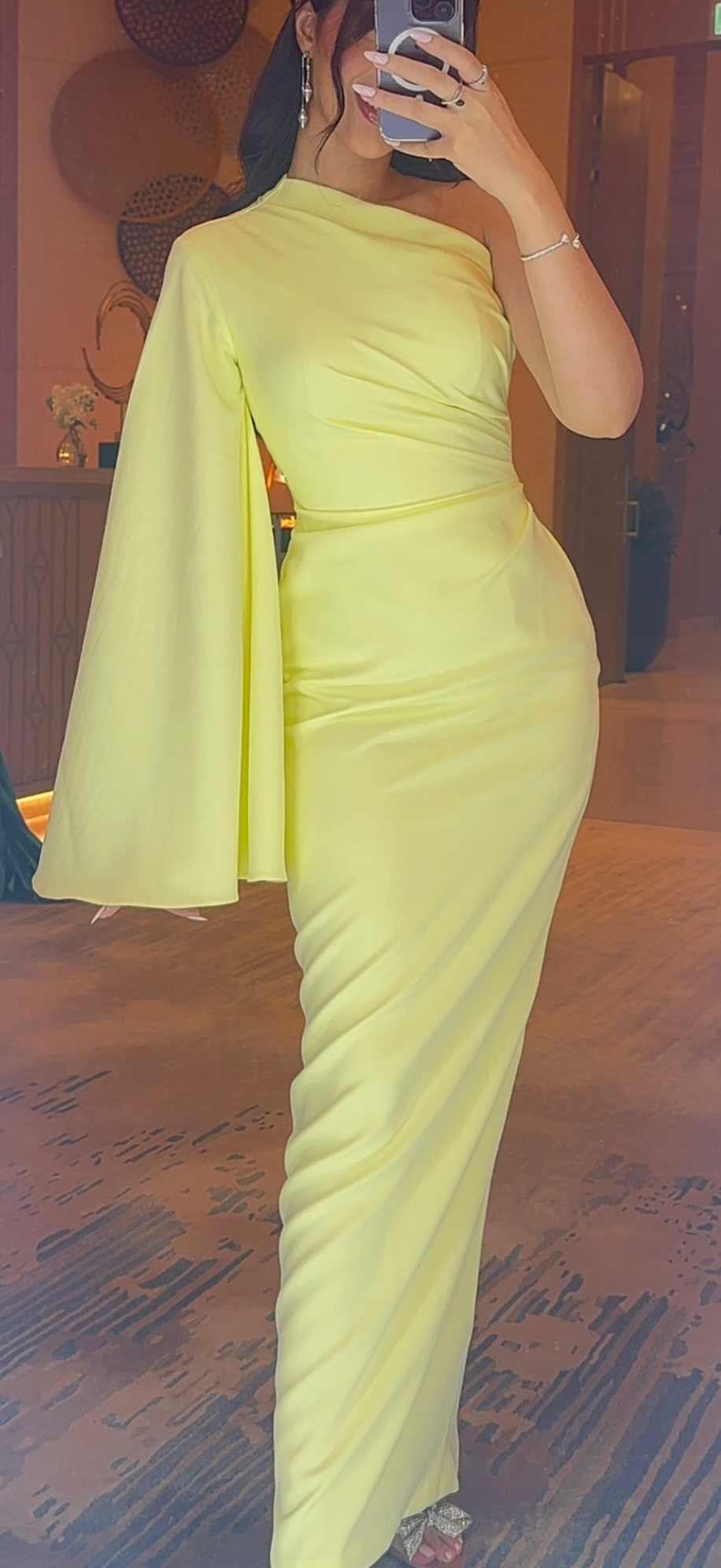 Yellow One Shoulder Dress