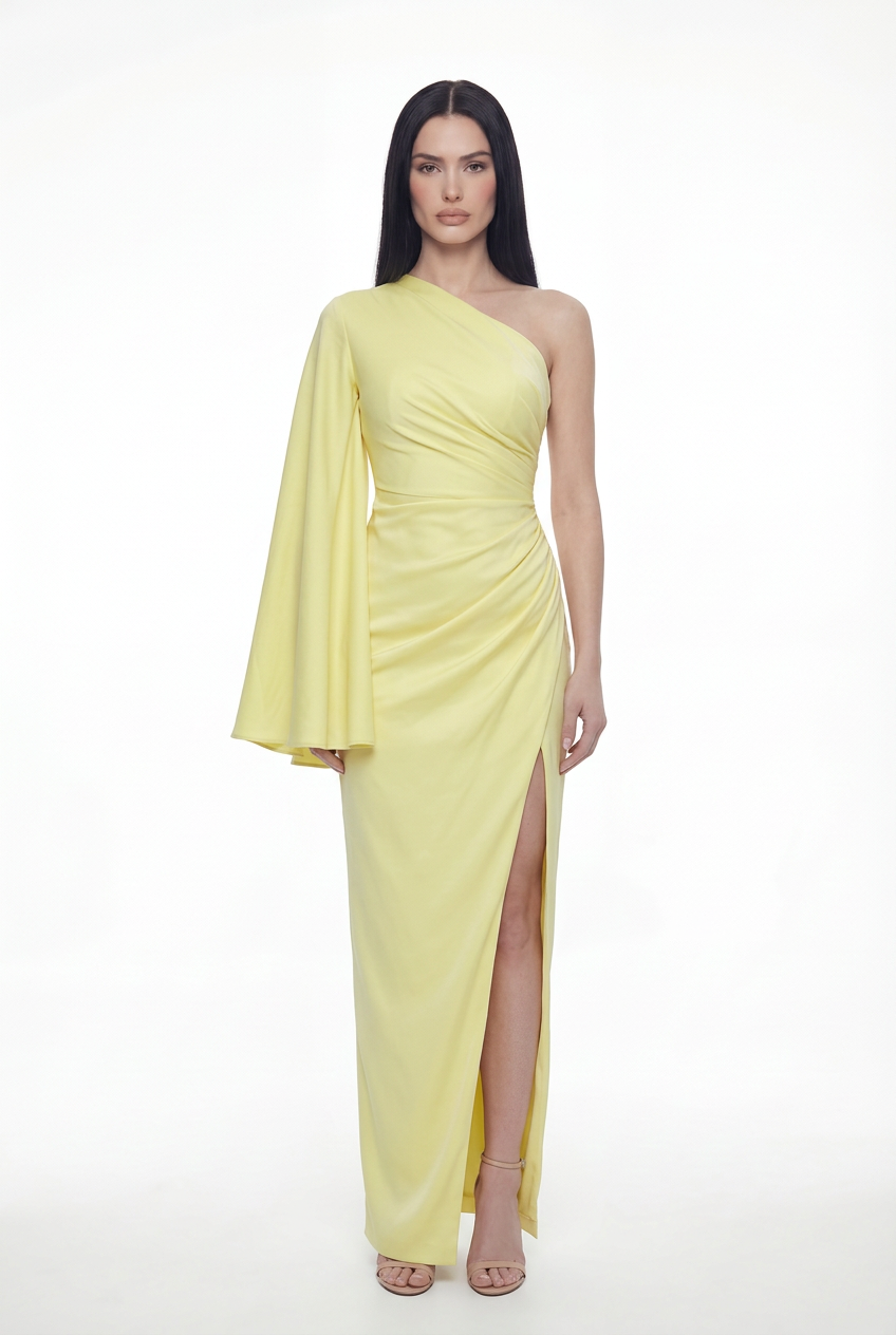 Yellow One Shoulder Dress